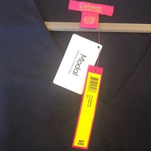 NWT L Dress by Catherine Malandrino modal navy sleeveless dress w/gathered waist